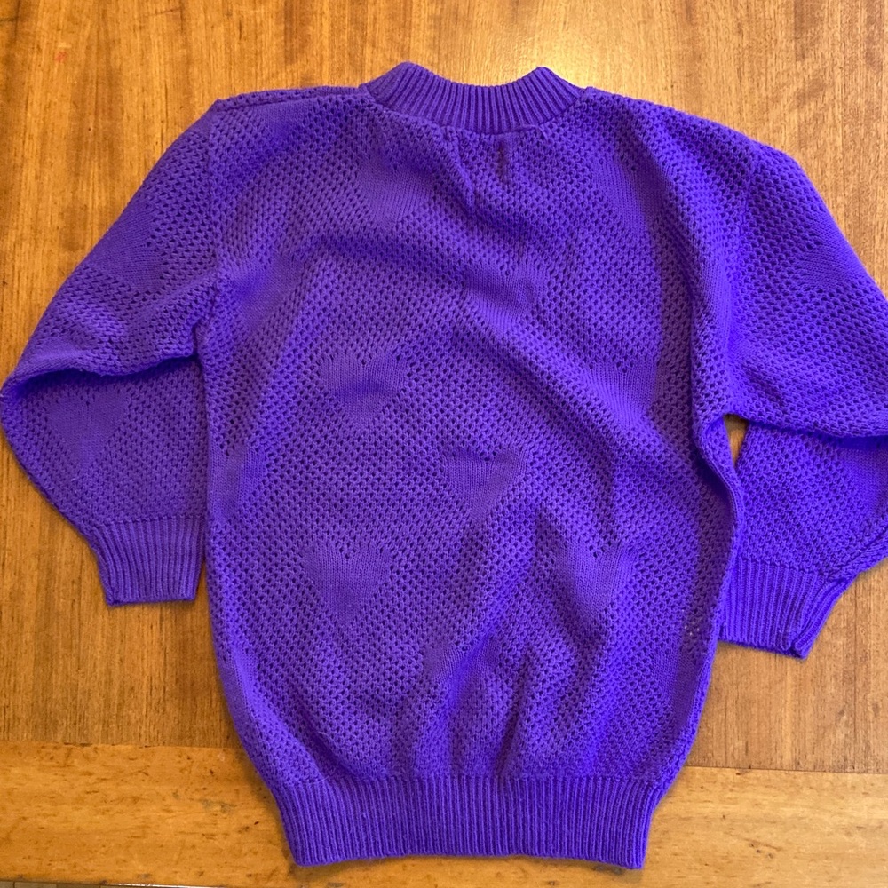 Vintage Purple Heart open Weave sweater xxs